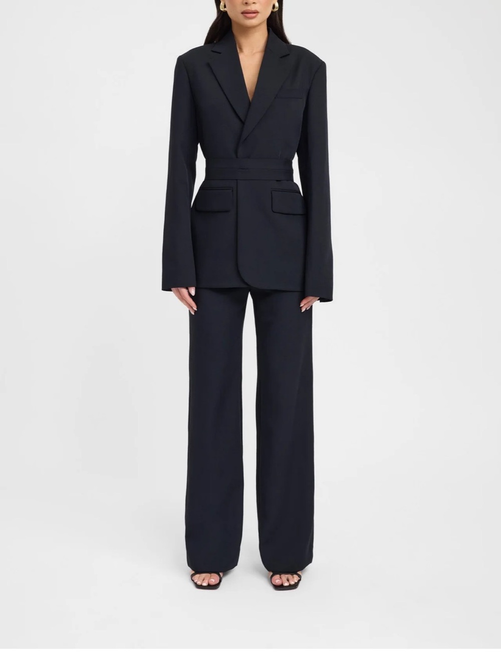 Kookai Black Tailored Blazer with Belted Waist